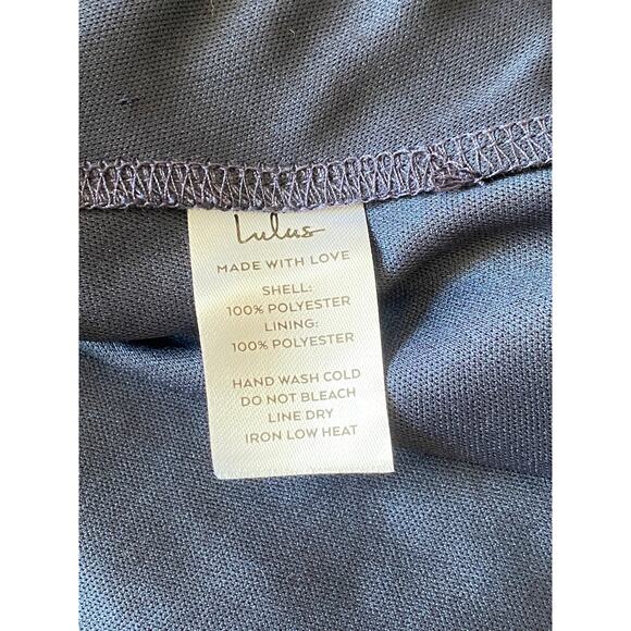 Effortlessly Easy Navy Blue Swiss Dot High-Low Midi Wrap Dress - Picture 10 of 12